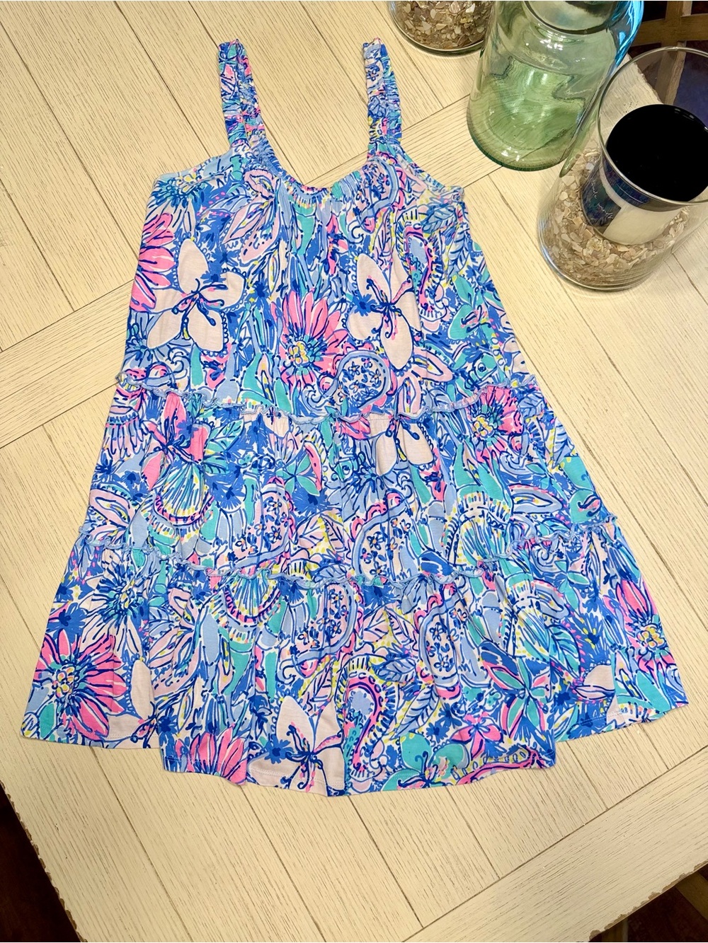 Lilly Pulitzer XS loro tiered swing dress - multi pop up got your back | NWOT